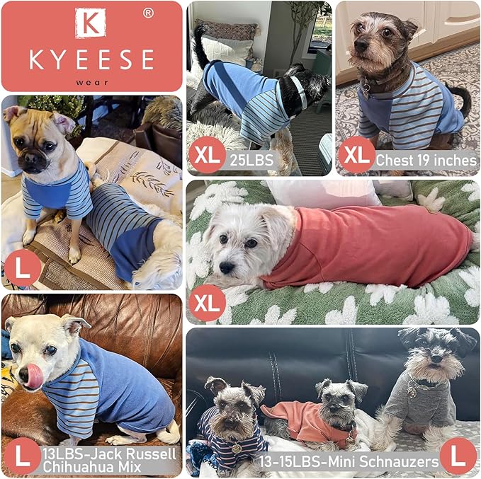 KYEESE 3Pack Dog Sweater Pullover Dog Sweaters for Small Dogs Girl Cat Sweaters with Sleeves Soft Pet Coat Comfy Pet Fleece Sweater Lightweight Dogs Sweatshirt Stretchy Cat Clothes for Cold Weather