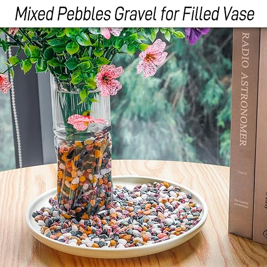 7lb Aquarium Gravel for Plants, 1/4Inch Fish Tank Gravel for Succulent Cactus and Bonsai, Decorative River Rocks Pebbles for Gardening, Flower Pots, Landscaping,Terrarium