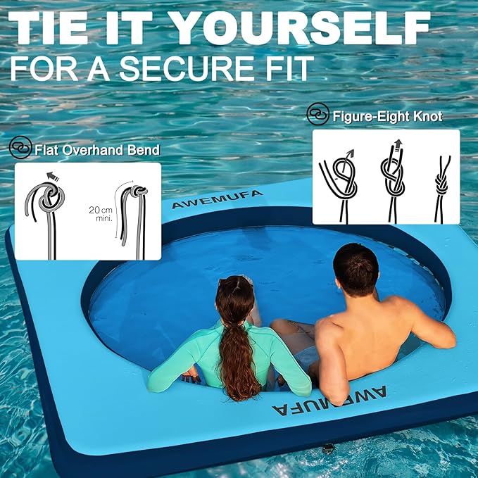 Inflatable Dock Floating Platform with Mesh, Heavy Duty Water Hammock Floats Floating Ring, Tanning Pool Hammock Inflatable Raft Mat Lake Floats for Adults Ocean