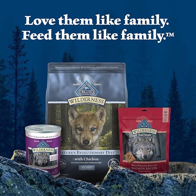 Blue Buffalo Wilderness High-Protein Natural Dry Food for Puppies, Chicken Recipe, 24-lb. Bag
