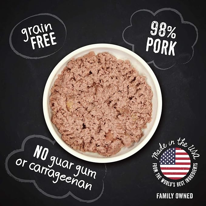 Hound & Gatos Wet Cat Food, 98% Pork, Grain Free Pate Cat Food, Real Meat, High Protein, Limited Ingredients, No Additives, 5.5 oz. Cans (Pack of 24)