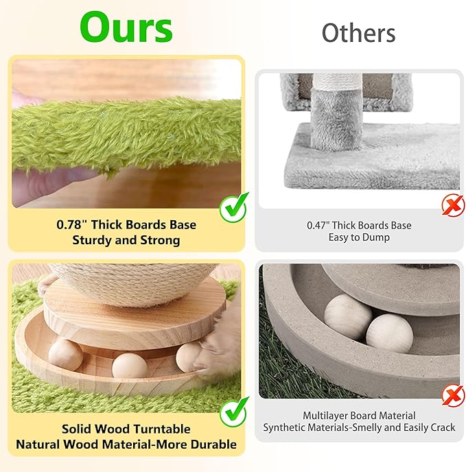 24'‘ H Cat Scratching Post Carrot with Catnip, Cute Cat Scratcher Post with Durable Natural Wooden Turntable Toy, Carrot Shape Design Cat Toy Cat Tree Sisal Scratcher for Indoor Cats (Cloud Base)