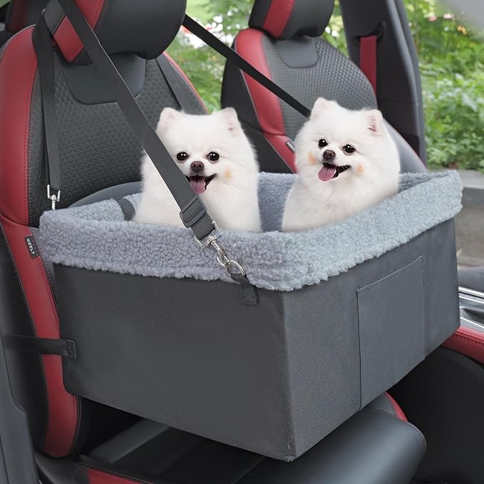 Dog Car Seats for Small Dogs, Upgrade Dog Booster Seat with Metal Frame Construction with Double-Layer Oxford, Perfect for Small Pets up to 20lbs