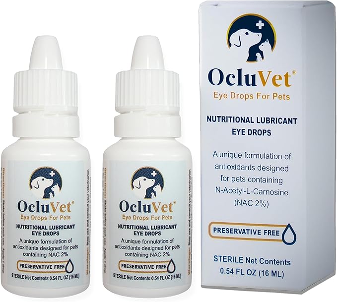 Eye Drops for Pets | Clinically Studied Antioxidants for Pets | Made in The USA | Includes 2% N-Acetyl-L-Carnosine (NAC) | 16mL - 2 Pack