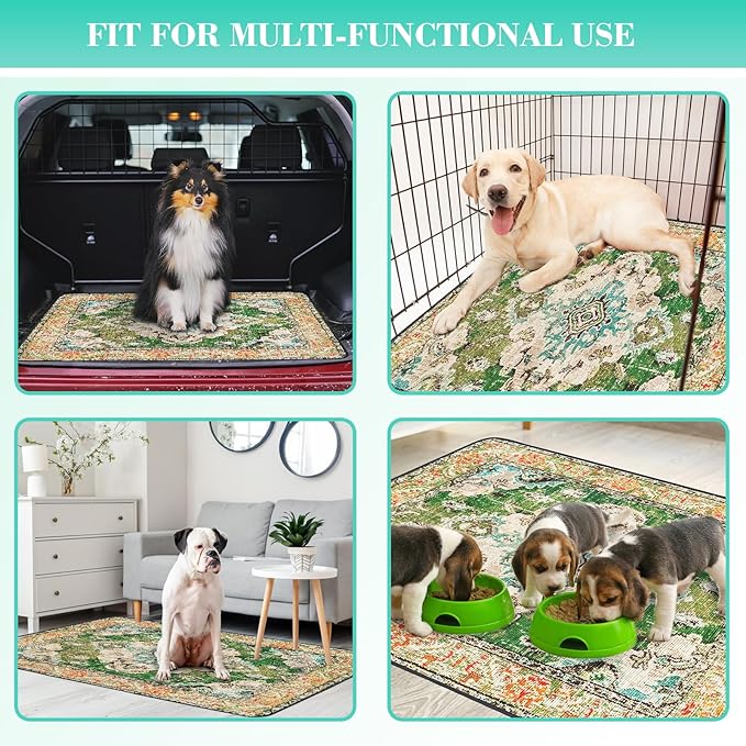 Thicken Washable Pee Pads for Dogs, Waterproof Reusable Pee Pads for Dogs,54"x72" Super Absorbent Leakproof Dog Pads, Non-Slip Potty Pads for Floor, Crate, Couch, Whelping Pads Pet Supplies