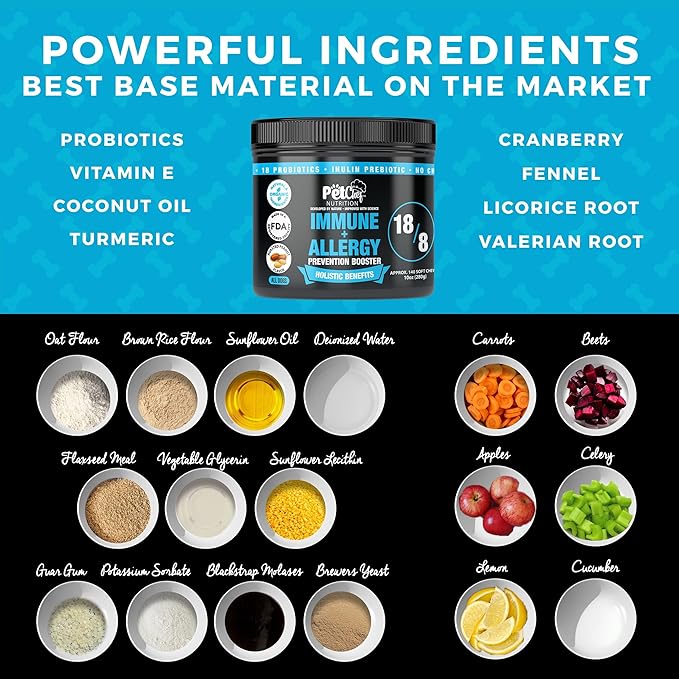 Pet Chef Dog Immune Allergy Supplements. Stop Dog Itching. Increase Canine Comfort Needing Anti Itch Relief and Reduces HotSpots & Skin Rashes Prevention - Big Value! 140ct Made in USA