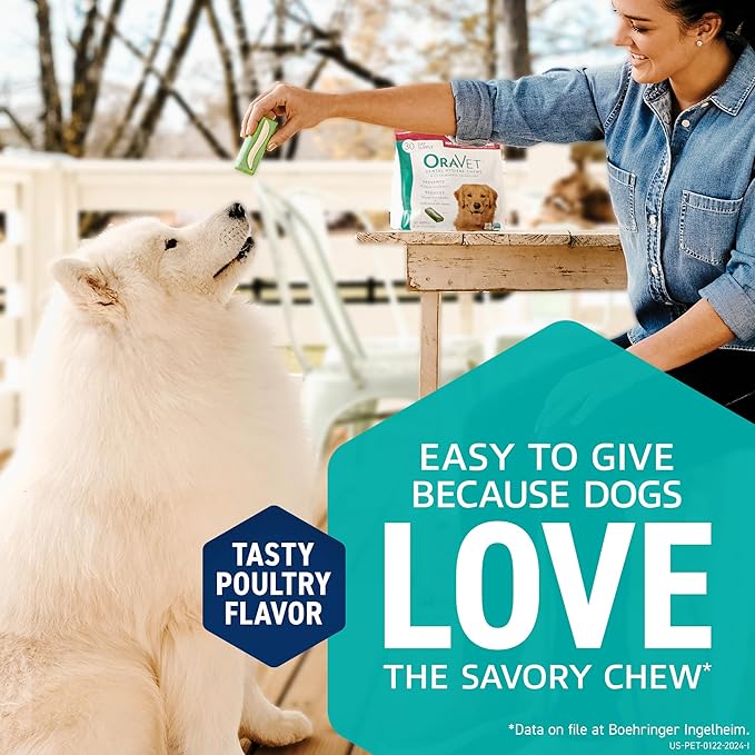 ORAVET Dental Chews for Dogs, Oral Care and Hygiene Chews (Extra Small Dogs, 3.5-9 lbs.) Yellow Pouch, 14 Count
