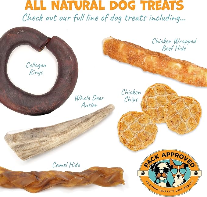 Thick Steer Bully Sticks for Medium Dogs & Small Breeds - No Hide Dog Chews & Single Ingredient Dog Treat - Bully Sticks for Medium Breeds - 5-6" (12ct)