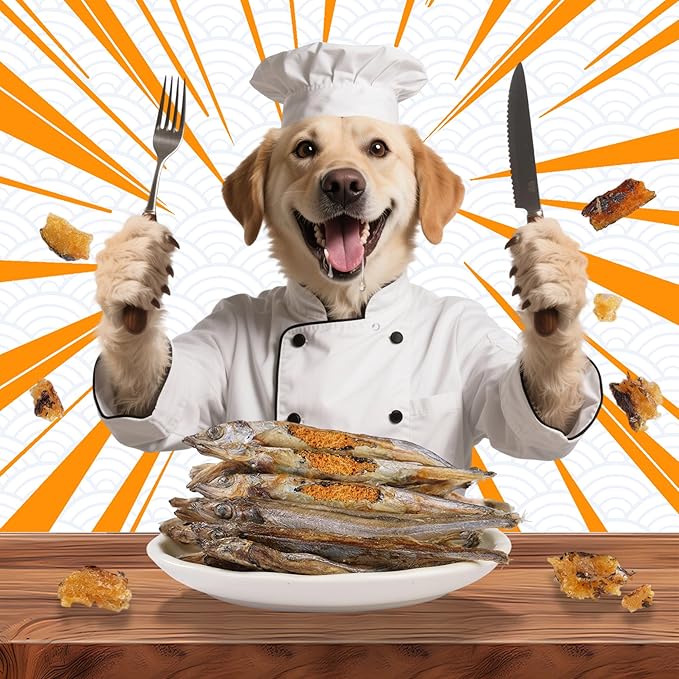 Just Try 10.58 oz Freeze Dried Cat & Dog Treats Raw Dried Capelin Fish Single Ingredient High Protein Training Treats Pet Snacks Omega 3 for Skin Coat Health