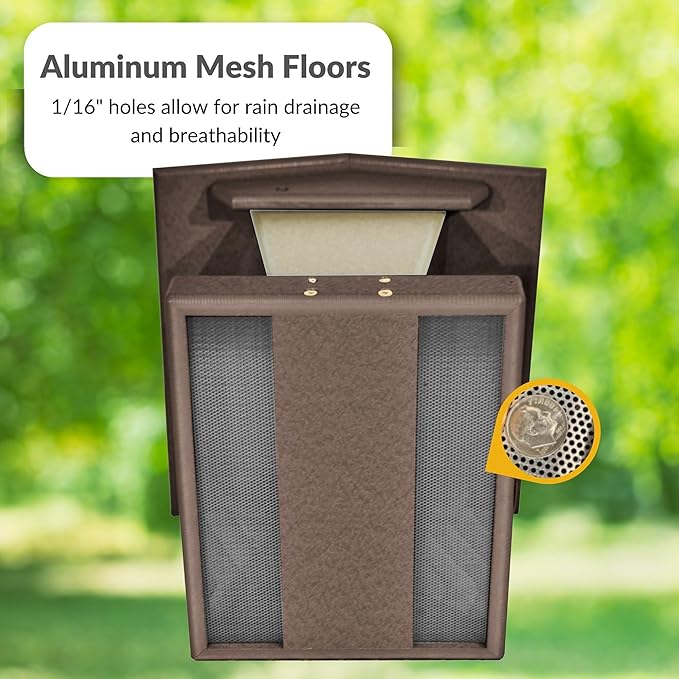 Plastic Hanging Hopper Bird Feeder, Large Bird Feeders for Outdoors, Suitable for Food, Seed, Mealworm (Large, Milwaukee Brown & Weatherwood)