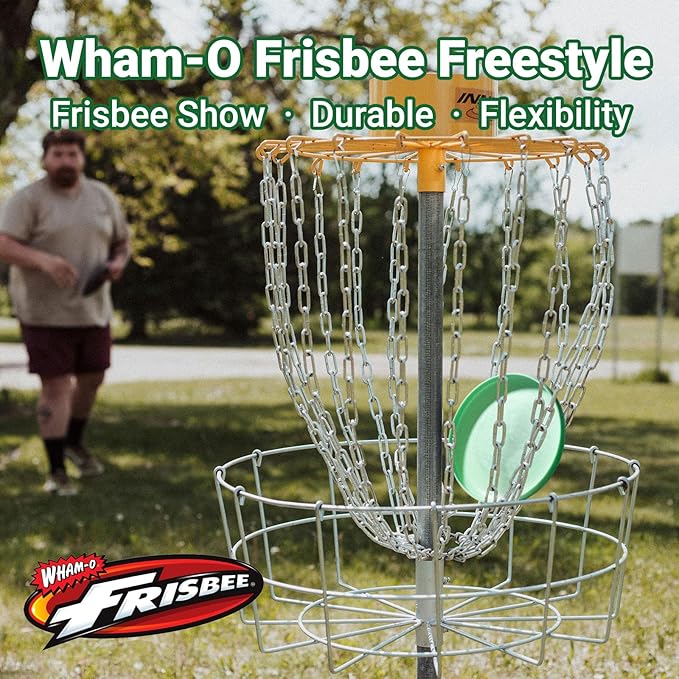 Wham-O Frisbee Freestyle Flying Disc 160g, 10.5 Inch Durable and Flexible Sport Disc for Outdoor Beach Backyard Family Fun