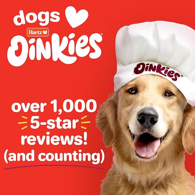 Hartz Oinkies Porkalicious Smoked Pig Skin Jerky Twists Dog Treats, 32pk