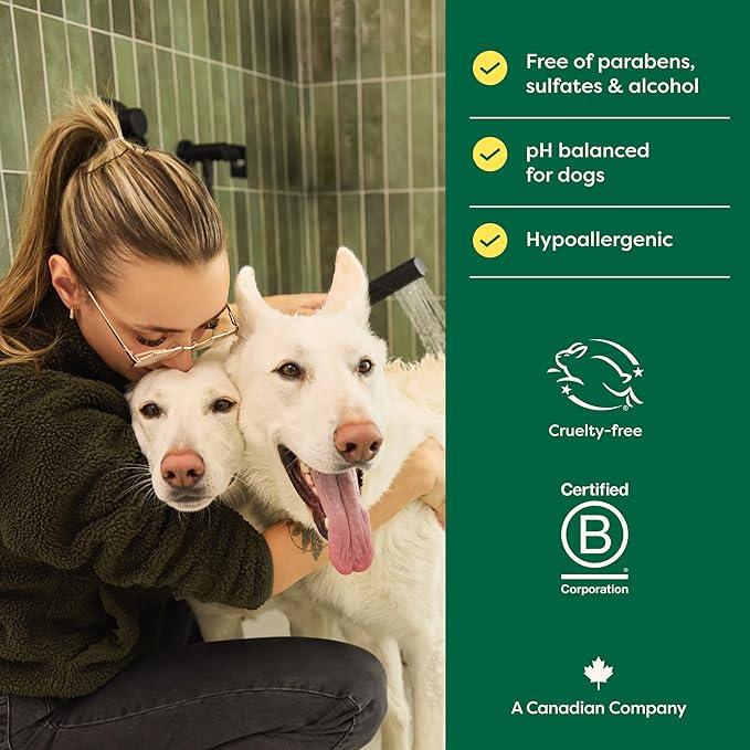 Earth Rated 3-in-1 Deshedding Dog Shampoo and Conditioner, Deodorizing Oatmeal Shampoos for Dogs and Puppies, Great for Smelly Pets, White Tea and Basil Scent, 16 oz