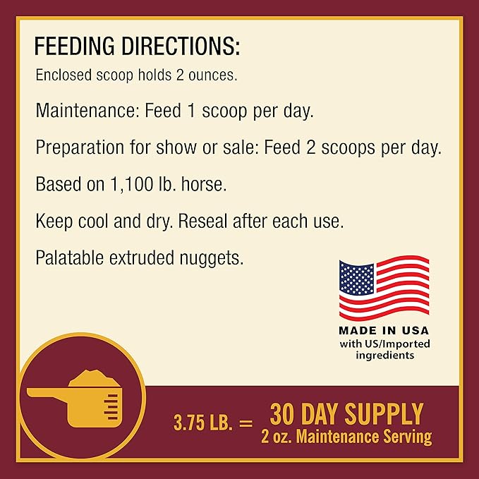 Farnam Laser Sheen Skin & Coat Supplement for Horses, Promotes Healthy Skin & Radiant Coat from The Inside Out, 3.75 Pounds 30 Day Supply