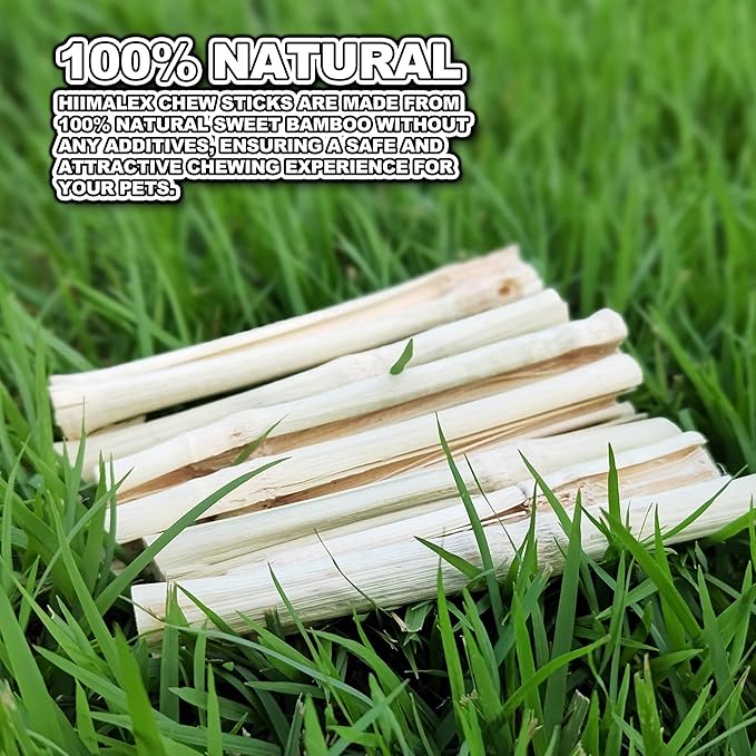 HIIMALEX Bunny Snacks 300g/10oz. Sweet Bamboo Molar Chew Treat Sticks for Rabbits Guinea Pigs Hamsters Small Animal