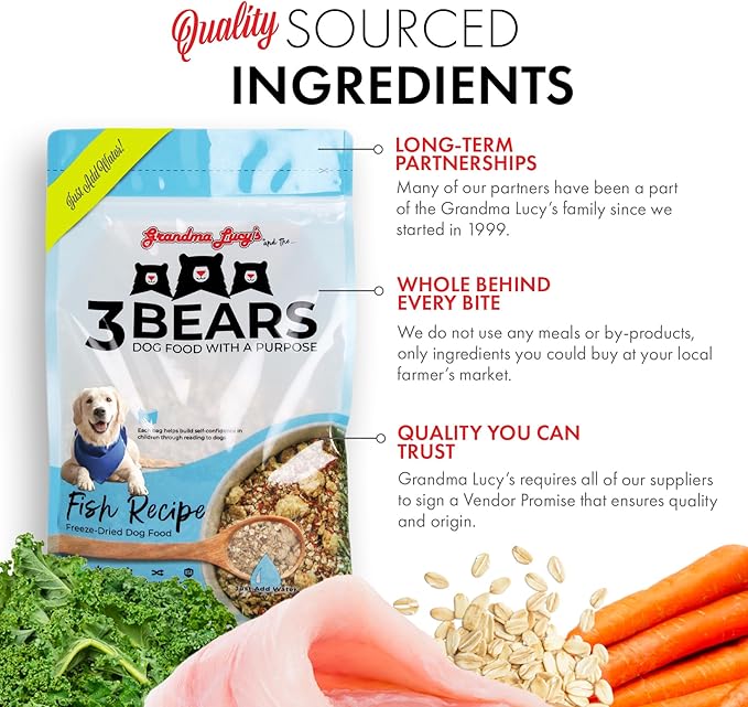 Grandma Lucy's 3 Bears Fish Dog Food - 8lb