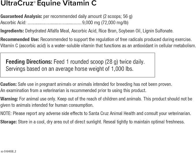 UltraCruz Equine Vitamins B-1 (2.5 lb), B-12 (4 lb) & C (4 lb) Horse Supplement Pellet Bundle