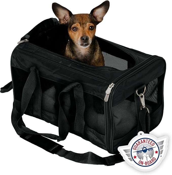 Sherpa Original Deluxe Travel Pet Carrier, Airline Approved & Guaranteed On Board - Black, Medium