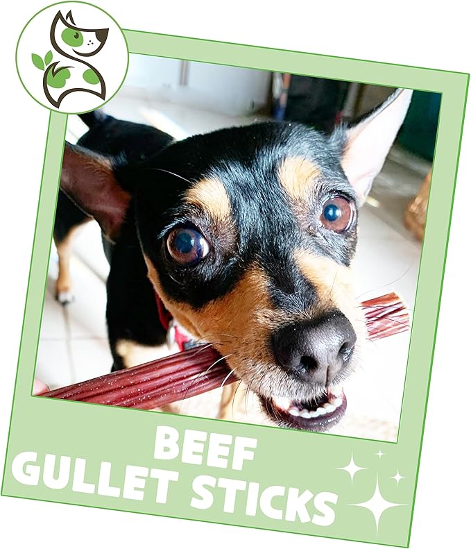 Nature Gnaws Beef Gullet Sticks for Dogs 5-6" (30 Count) - Natural Beef Jerky Stick Dog Chew Treats - Rawhide Free