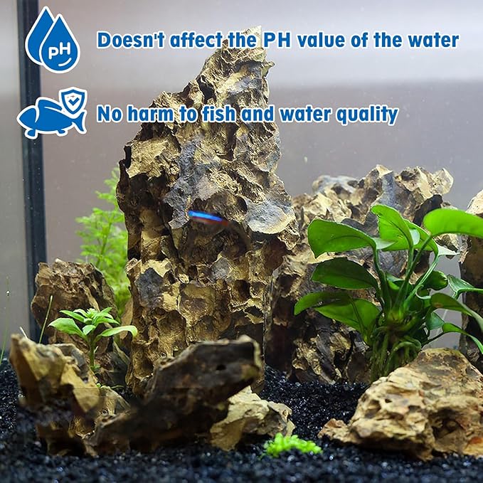 Hamiledyi 5 PCS Natural Aquarium Rocks 2" to 9" Dragon Stone Aquarium Decor Rocks Aquascape Rocks Landscaping Model for Fish Tank Terrariums Vivariums