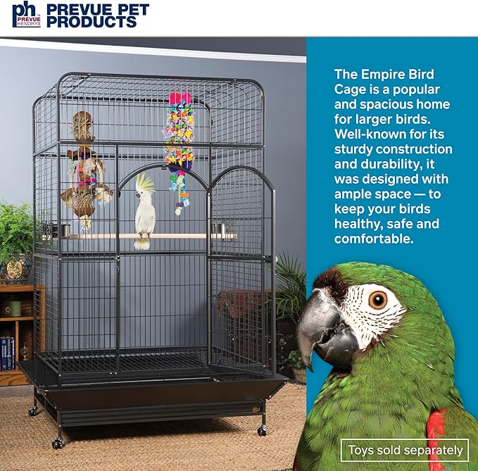 Prevue Pet Products Empire Bird Cage, X-Large, Black Hammertone,46" L x 36" W x 78 1/4" H