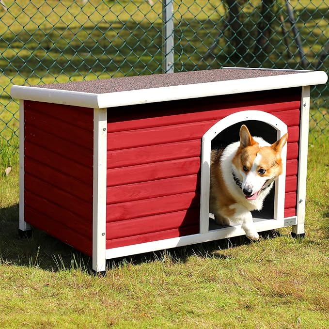 Petsfit 40.8 X 26 X 27.6 Inches Wooden Dog Houses, Dog House Outdoor