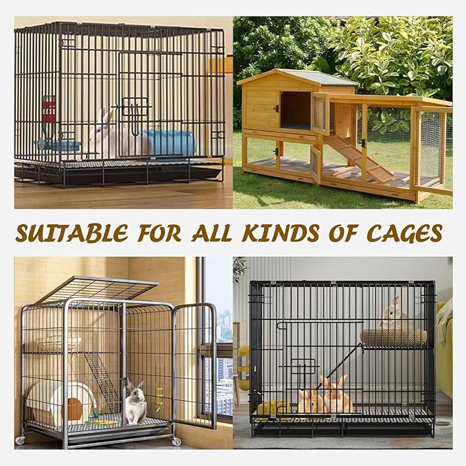 Rabbit Cage Mat Floor 24 Pcs Plastic Bunny Resting Mats for Wire Cage Bottom 12x12 Washable Small Animal Feet Pad with Holes for Chinchilla Ferret Guinea Pig Easy to Cut and Splice (Grey)