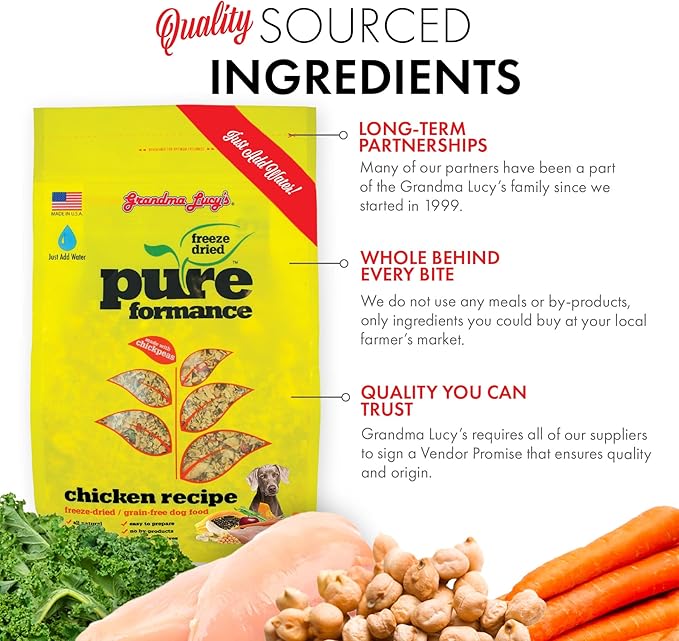 GRANDMA LUCY'S 844212 Pureformance Grain Free Chicken Food for Dogs, 10-Pound