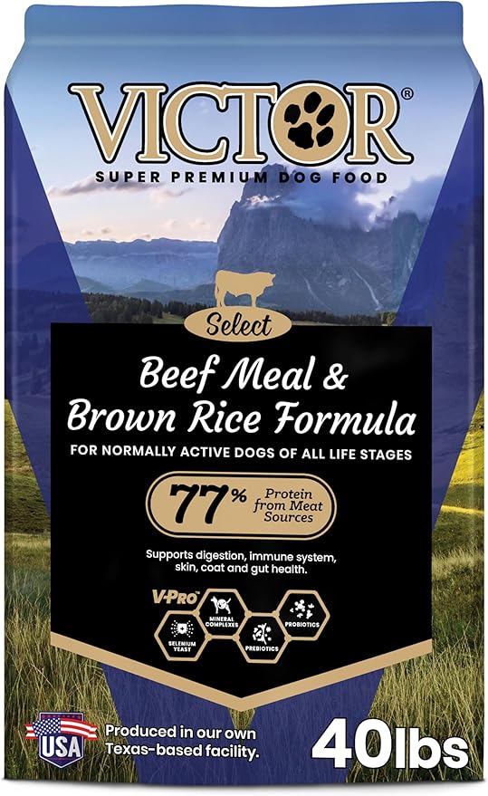 VICTOR Super Premium Dog Food – Select Beef Meal & Brown Rice Formula for Immune and Gut Health – Gluten-Free Beef Meal Dry Dog Food for All Normally Active Dogs of All Life Stages, 40 lbs