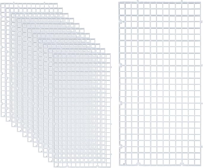 ALEGI 12 Pcs Aquarium Fish Tank Divider Plastic Egg Crate Aquarium Filter Bottom Tray Grid Isolation Board Partition Net Pane Separator (S 12pcs)
