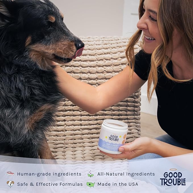 Good Trouble Pets Hip & Joint Supplement for Dogs - Bacon & Chicken Flavor, 30 Chews - Enhance Joint Health & Mobility for Your Canine Companion (Packs of 3)