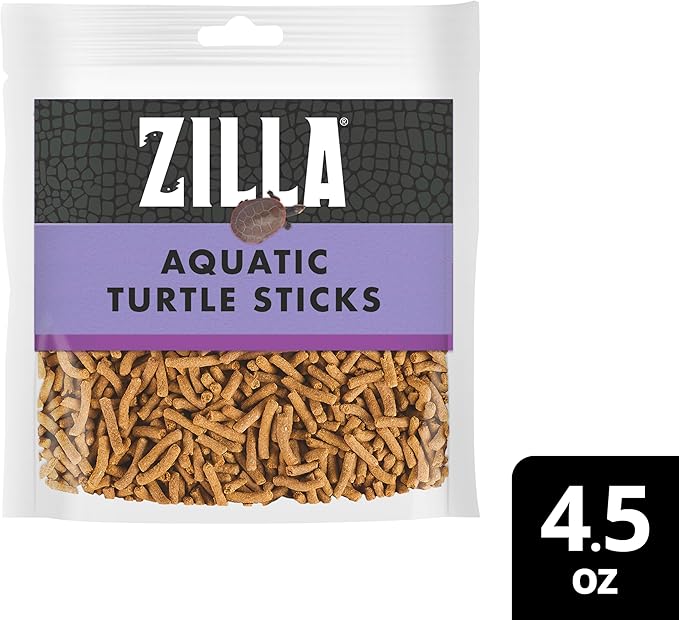 Zilla Pet Aquatic Turtle Sticks, Natural with Added Vitamins and Minerals, Nutrient-Rich Floating Food for Turtles, 4.5 oz