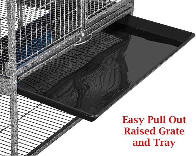 X-Large 31"x18.5"x53.5"H Deluxe Double Unit 4-Tiers Tight 1/2-Inch Bar Spacing Large Front Doors Water Bottle Food Bowl Feisty Ferret Hammock Squirrel Chinchilla Rat Small Animal Critter Rolling Cage