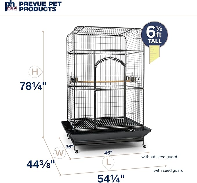 Prevue Pet Products Empire Bird Cage, X-Large, Black Hammertone,46" L x 36" W x 78 1/4" H