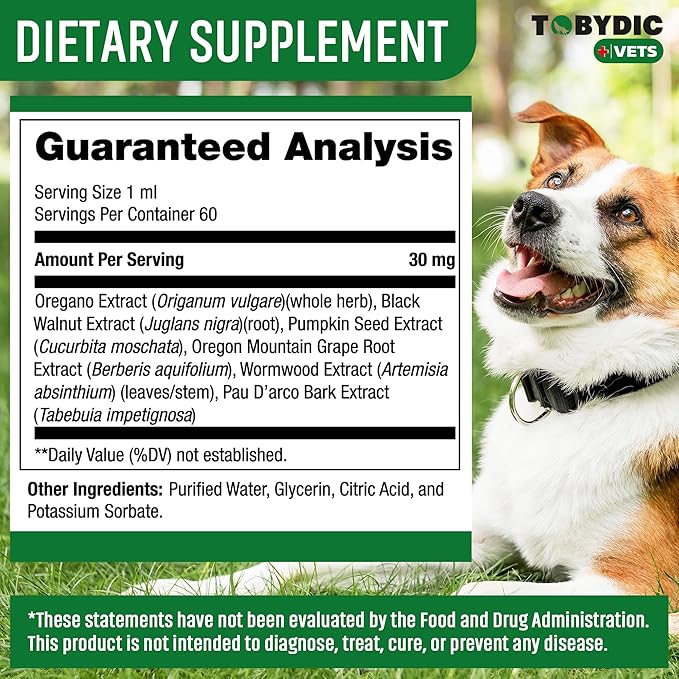 Cats & Dogs Natural Broad Spectrum Intestinal Defense & Digestive Liquid Herbal Support - Promotes Gut Health - Supplement Drops Made in USA
