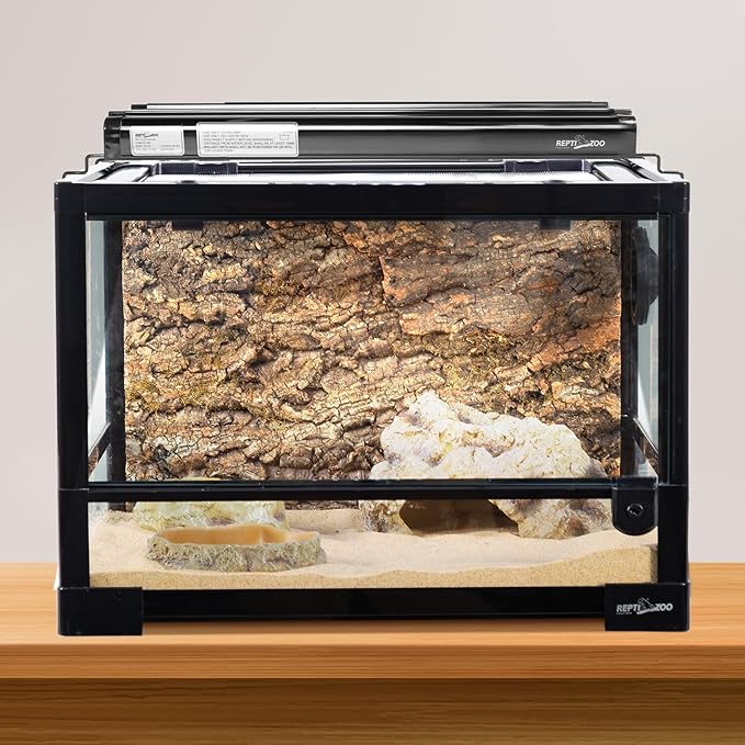 REPTI ZOO UVB Reptile Light, New Version T5 HO UVB Lighting Combo Kit, Reptile Terrarium Hood with 5.0 UVB Tube Bulb, Reptile Light Fixture 24W-22Inch