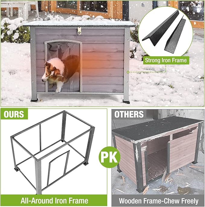 Outdoor Dog House Insulation Dog Kennle with Liner for Winter,Waterproof Dog Cage,Outside & Indoor Use
