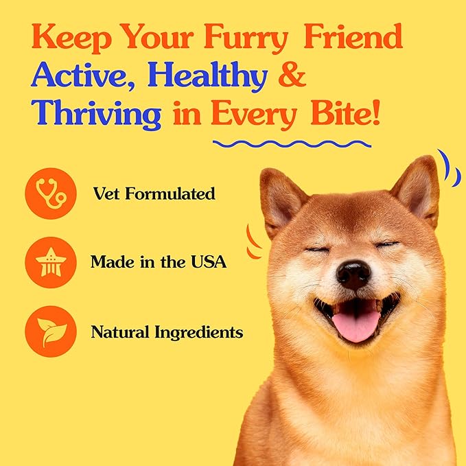 Dr Jay's Romps Multivitamins Dog Chews - Collagen to Help with Joint Health, Digestion, Skin & Coat - Vitamins and Supplements to Boost Immune System - Perfect Treats for Pets - 30 CT