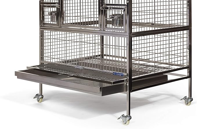 Prevue Pet Products Large Stainless Steel Play Top Bird Cage, Rust Resistant Metal Cage for Birds with Rooftop Ladder and Playtop