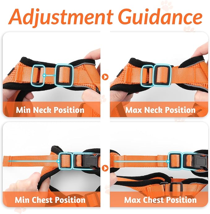 rabbitgoo Cat Harness and Leash for Walking, Escape Proof Soft Adjustable Vest Harnesses for Cats, Easy Control Breathable Reflective Strips Jacket, Orange, M