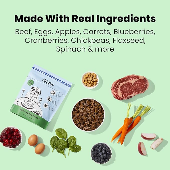 The Pets Table Grain Free Air Dried Dog Food 2 Pack - Beef & Berries + Salmon & Whitefish, 16 Ounce (Pack of 2)
