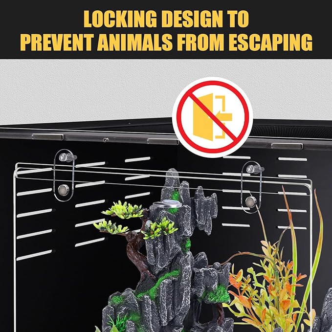 25 Gallon Reptile Tank 24"x16"x16" – PVC Reptile Enclosure Terrarium for Leopard Gecko, Ball Python, Bearded Dragon, and Snake Habitat Setup