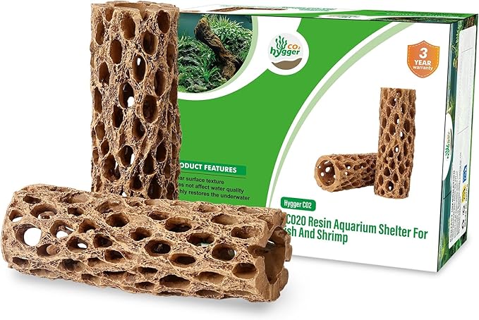 5.9“ Resin Cholla Wood Aquarium Décor Wood- Realistic Shrimp Hideout & Climbing Toy (1-Pack / 2-Pack) (2 PCS)