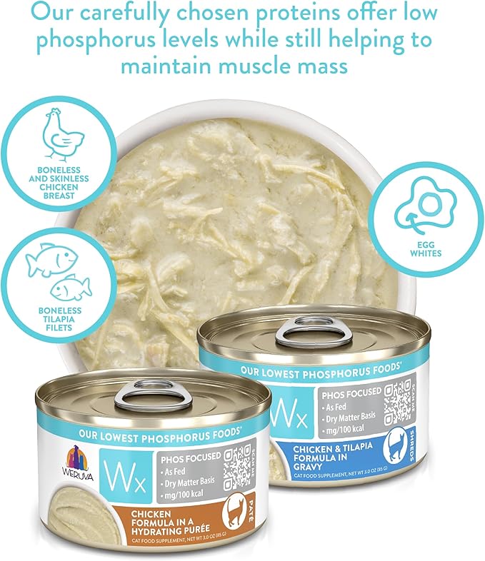 Weruva Wx Phos Focused, Pate Formulas Variety Pack, 3oz Can (Pack of 12)