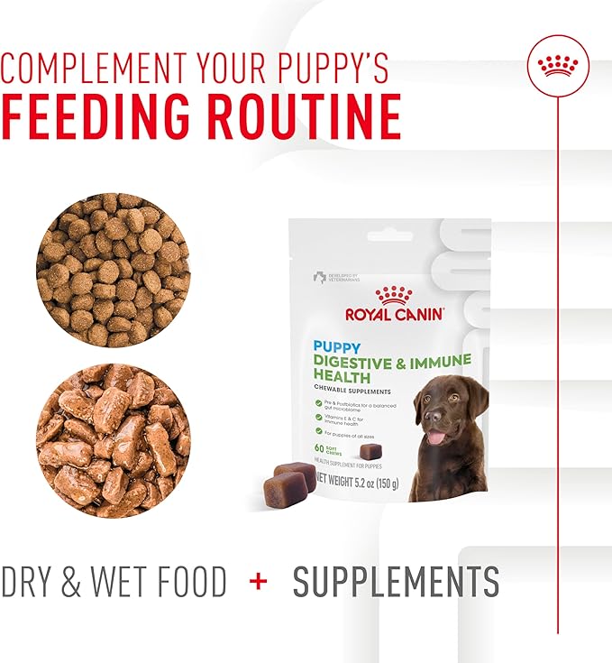 Royal Canin Puppy Supplement Immunity & Digestion Chew Pouch 5.29 oz (60 Count)
