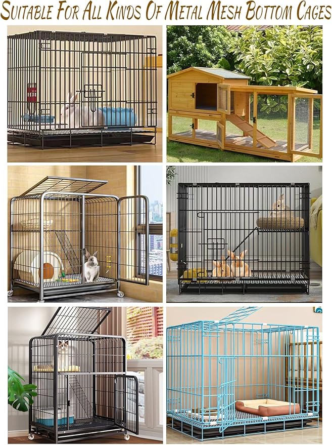 Rabbit Cage Mat for Feet-12 Pack Plastic Bunny Resting Mats 12x12in Washable Pet Foot Pad with Holes for Adult Guinea Pig Chinchilla Ferret Squirrel (6 Green & 6 White)