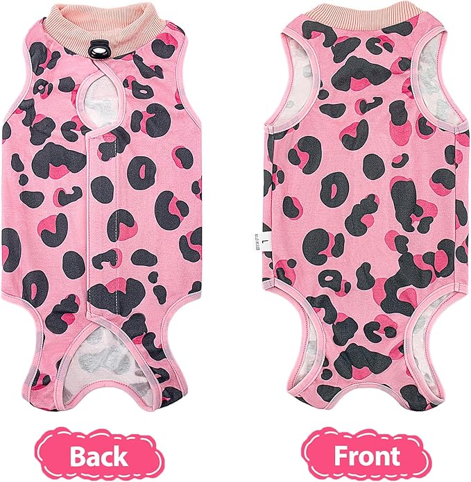 Coppthinktu 2 PCS Cat Recovery Suit Female Cat Onesie for Cats After Surgery Spay Abdominal Wounds, Kitten Recovery Suit Female Breathable E-Collar Alternative Kitten Onesie Anti Licking Large