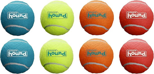 Outward Hound Squeaker Ballz 8-Pack Tennis Ball Dog Toys with Squeaker, Interactive Fetch Play for Pets Under 15 lbs, Training Balls for Indoor & Outdoor Exercise, X-Small, 1.5-inch