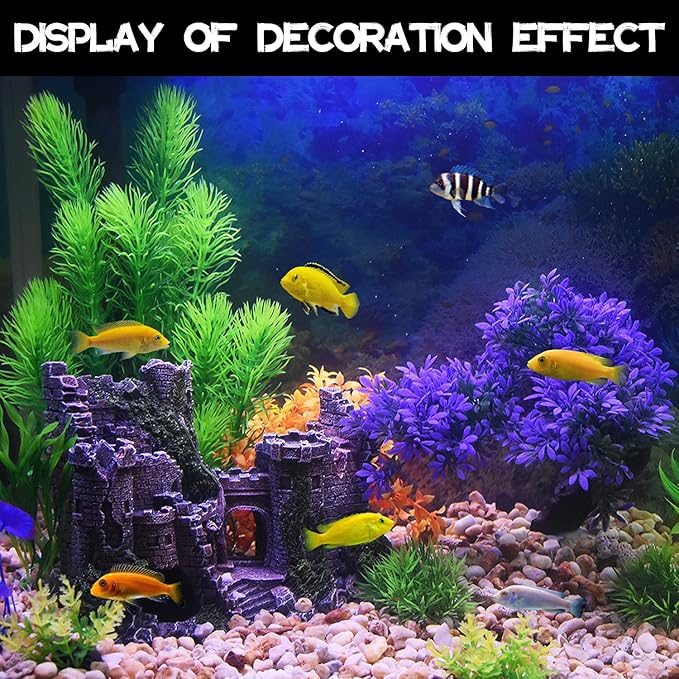 Aquarium Castle Fish Tank Bubbler Decorations for Aquatic Pets to Breed, Play and Rest