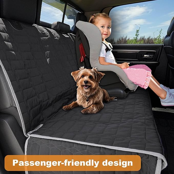 Dog Car Seat Cover for Back Seat, Car Seat Covers for Pets, Nonslip Backseat Cover Protector, Washable Bench Seat Covers for Trucks & SUV